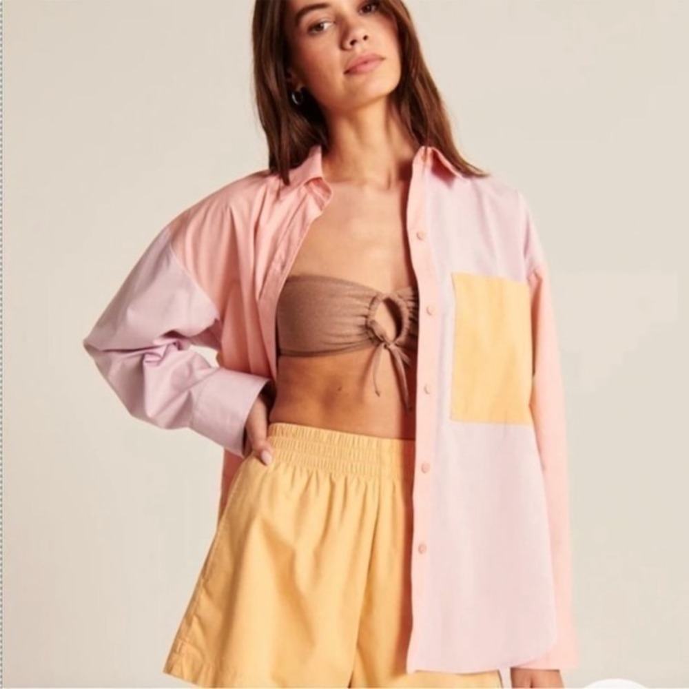 Abercrombie Button Down Size Xs Color Block - image 1